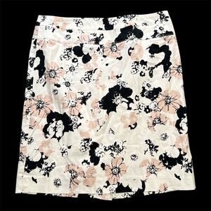 Donna Ricco New York Floral‎ A Line Skirt Pink Black White Women's Size 4